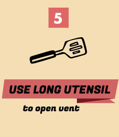 Instant Pot Tips, Use long utensil to open vent