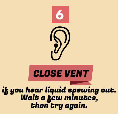Instant Pot Tips, Close vent if hear liquid spewing out