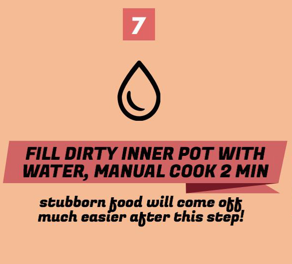 Instant Pot Tips, Fill inner pot with water, then manual for 2 minutes