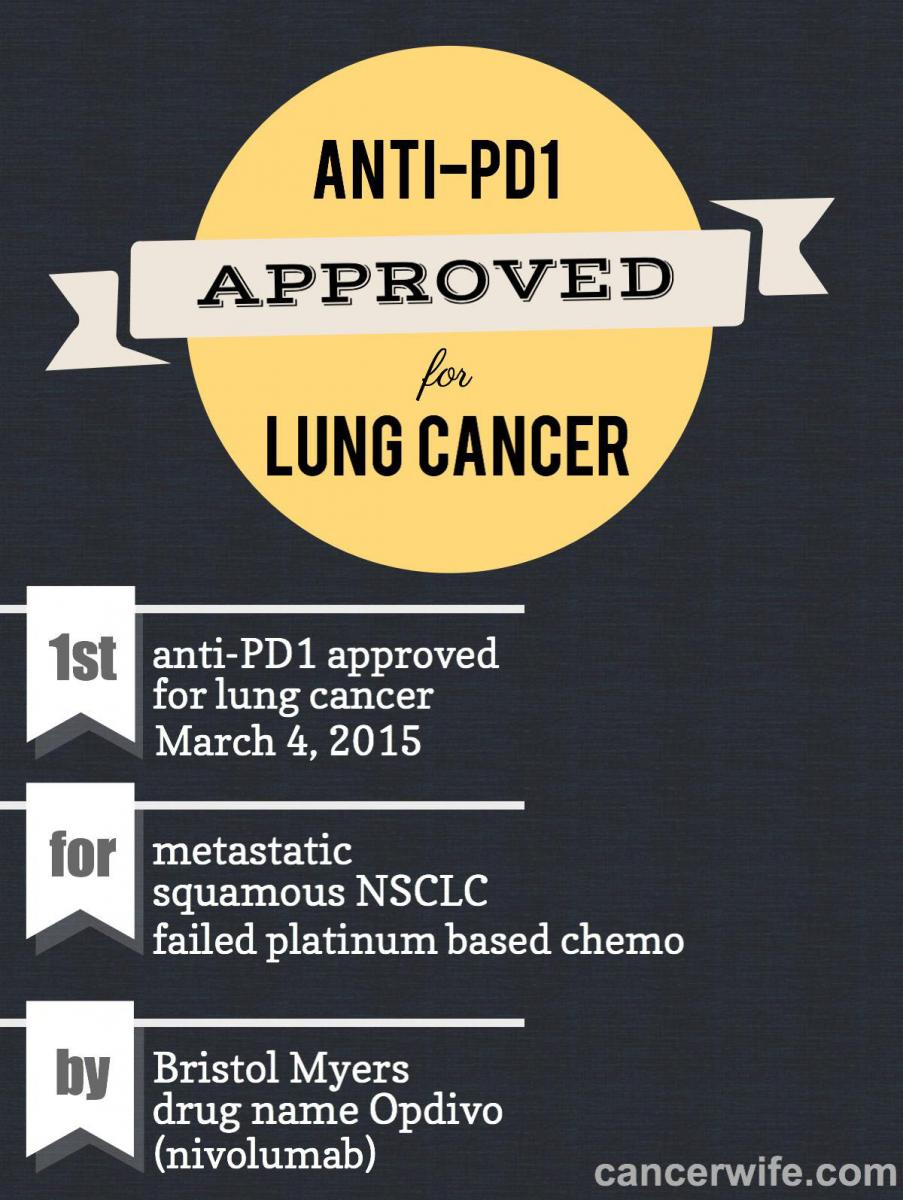 anti-PD1 approval for lung cancer NSCLC infographic